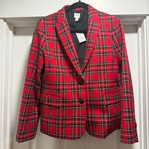 J. Crew Red Tartan Women's Blazer